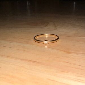 14K Gold Ring with White Sapphire Stone